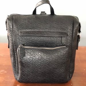 Textured Black Soft Backpack